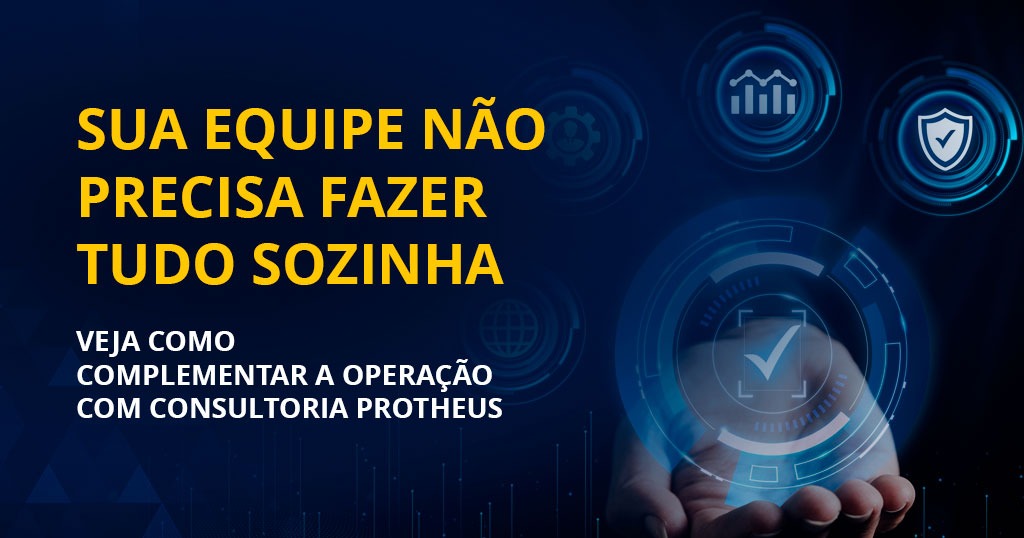 Alt text: Equipe interna trabalhando em conjunto com consultores especializados em Protheus.